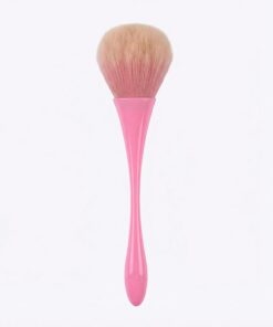 Grand pinceau à blush rose avec poignée à poils doux pour le visage - Outil de poudre pour le bronzage des joues - Accessoire de maquillage facile à prendre en main