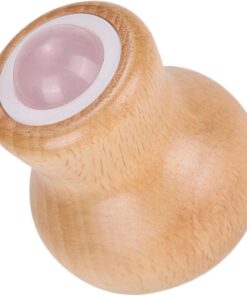 Angoily Rouleau pour Détente Musculaire Facial en Jade et Bois pour Massage du Visage et Cou, Outil de Soin Peau Masseur Portable et Usage à Domicile pour Femmes