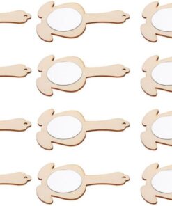 STOBAZA 12 Pièces Miroir à Main en Bois Mini Miroir Inachevé, Accessoire de Bricolage, pour Garçon et Filles, Table de Toilette, Toute Pièce