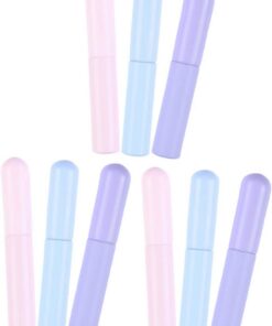 Healvian 9 Pièces Set de Pinceaux à Silicone avec Capuchons Outils de Maquillage Multifonctionnels pour et Correcteur Pratiques pour Voyages et Utilisations