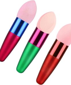 Angoily 3 Pièces Éponge de Maquillage Rouge pour Fond de Teint Egg Puff, Utilisation Humide ou Sèche, Outil Professionnel pour Corriger Imperfections et Maquillage Précis Couleur Aléatoire