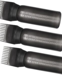 Housoutil Flacon Applicateur pour Cheveux 3 Pièces 160 Ml Noir en Pp Réutilisable et Léger Peigne pour Application la Base, pour Coloration et Soin Capillaire Professionnel
