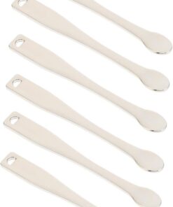 Angoily Cuillères à Cosmétiques Outil pour Appliquer Masques et Soins Visage Lot de 6 en Alliage de Zinc Argenté Accessoire Pratique pour Maquillage et Crème