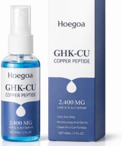 Sérum Capillaire GHK-Cu au Peptide de Cuivre, Spray Cuir Chevelu 60 ml, Soin Fortifiant et Hydratant pour Cheveux Fins, Secs ou Clairsemés