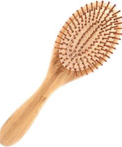 Peigne à Cheveux Rond en Bambou Antistatique pour Soins Capillaires | Massage du Cuir Chevelu, Usage Quotidien, Accessoire de Coiffure Polyvalent, Finition Naturelle en Bambou