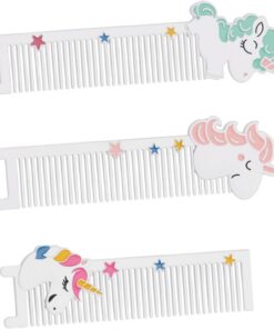 ULTECHNOVO Lot de 3 Peignes à Cheveux Antistatiques Licorne Dents Denses Confortables et Portables Brosses Polyvalentes Adaptées aux Soins Capillaires Hivernaux Massage du Cuir Chevelu