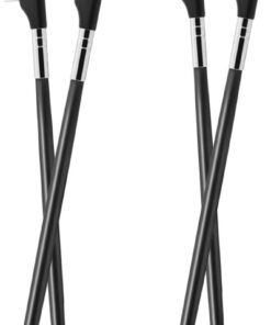 Brosse à Cils Peigne en Acier Inoxydable Noir, Lot de 4 | Outil de Maquillage des Yeux, Séparation Précise des Cils, Format Portable pour Retouches