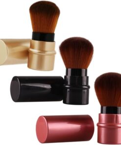 Pinceau Fond de Teint Rétractable Portable en Nylon, 3 Pièces | Outil Cosmétique Multi-usage, Compatible Crème, Correcteur, Liquide et Poudre
