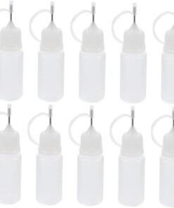 Flacons Applicateurs de Colle 10ml en Plastique et Acier Inoxydable | Lot de 30 Pièces, Blanc, Dosage Précis des Liquides, Préassemblés pour Recharge D’outils et Appareils