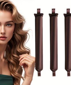 Lot de 3 baguettes à friser sans chaleur, en mousse de silicone souple, sans chaleur, faciles à utiliser pour la coiffure à la maison, outils de soins capillaires durables et doux pour tous les types