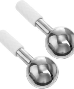 STOBAZA Globes de Glace Rafraîchissants Outil de Soin Visage Anti- et Raffermissant en Acier Inoxydable Lot de 2 Masseur Facial Froid Couleur Aléatoire pour Massage