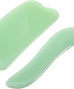 Healeved 2pièces Massage Facial Jade Lot De Outils De Massage Gua Sha Pour Visage Corps Outil De Grattage Doux