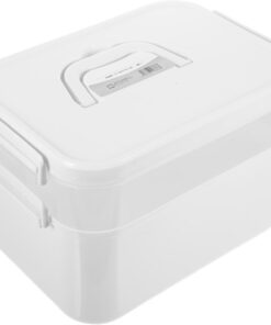 Gatuida Boîte De Rangement Manucure Double Couche En Pp Blanche Poignée Robuste Pour Outils Et Vernis à Ongles, Accessoires Nail Art, Usage Professionnel Et Voyage