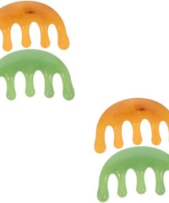 Healeved 4pièces Peigne De Massage Crânien Résine Peigne De Soin Capillaire Outil De Massage Acupoint Pour Relaxation Et Circulation Sanguine Portable Et