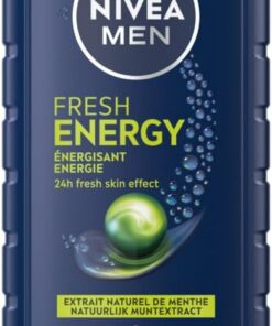 NIVEA MEN - Gel Douche Homme Energy 3-en-1 - Corps, Visage & Cheveux - Vivifiant & Rafraîchissant 24H - Formule Douce À L'Extrait De Menthe - pH Neutre - Tous Types De Peaux - 250 ml