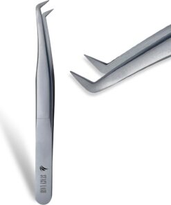 Stacy Lash STL-9 Pince à épiler pour extensions de cils - Outil de précision pour extensions de volume et faux cils - Éventails pré-faits - Pointe incurvée - Accessoires de beauté - Fournitures de