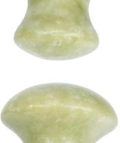 OUNONA 2 pièces Massage Visage Jade Naturel Outil de Massage Ergonomique Anti-rides pour Femme Du Cou Épaules et Corps Améliore Santé Peau et Éclat