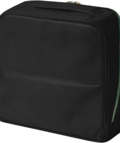 Trousse de maquillage en cuir imperméable à suspendre pour outils de beauté, accessoires de papeterie, organiseurs de cosmétiques en cuir avec fermeture, Noir , L