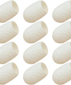 YARNOW 20 Pièces Boules Exfoliantes Naturelles en Cocon Soie Visage Corps, Design Ergonomique Nettoyage Doux Peau Beige