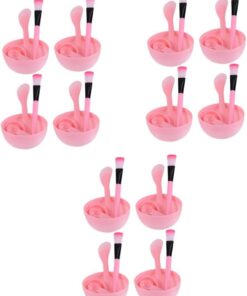 Healeved 12ensembles Set Outils Pour Masques Faciaux Avec Bol Pinceau Cuillère Flacon Spray Et Éponge De Nettoyage Rose