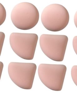 Healeved 12pièces Éponge à Maquillage Puff Réutilisable Outil De Maquillage Dual-use Pour Application De Fond De Teint Pour Voyage Et Usage