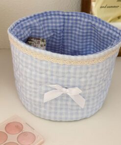 Organisateurs de bureau et accessoires, organisateur de maquillage, panier de rangement cylindrique pour coiffeuse et bureau, poubelle ronde multifonctionnelle pour cosmétiques, pinceaux, fournitures
