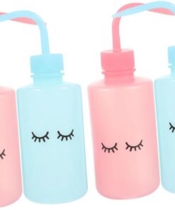 VICASKY 4pièces Bouteilles De Nettoyage Pour Étanches De Flacons Avec Embout Courbé Pour Lavage Des Sourcils Outils Pour Salon De Et Usage Domestique
