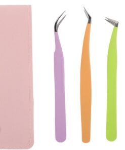 Gatuida 1 jeu de pinces à cils pour extensions de cils, outils de précision en métal pour cils individuels et groupés, outil d'application professionnel
