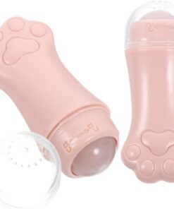 2 Pièces Rouleau de Massage Facial en Abs Léger de Patte de Chat Rose pour Soins du Visage Complets, Outil Mignon et Unique pour Femmes en Routine de Soins