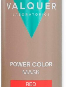 VALQUER Masque Capillaire Power Color Rouge | Coloration Temporaire 275 ml | Raviveur de Couleur pour Cheveux Teints ou Naturels | Sans Sulfates | Vegan