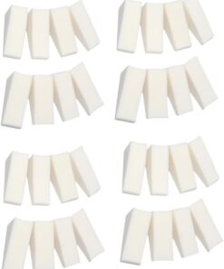 Healeved Éponge Triangulaire Blanche pour Manucure Professionnelle, Outil en Éponge pour Dégrader et Façonner Ongles Naturels et Extensions, Lot de 32 Pièces