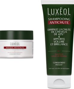 LUXÉOL - Masque Cheveux Antichute - Volume & Brillance - Diminue La Chute De Cheveux - 200ml & Shampooing Antichute - Volume & Brillance - Diminue La Chute De Cheveux - 200ml