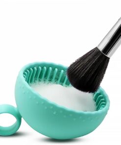 Tapis de nettoyage pour pinceaux de maquillage - En silicone - Portable - Vert
