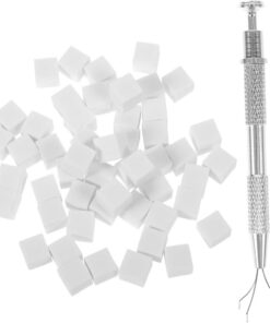 Éponge à Mélanger pour Manucure 150 Pièces en Acier Inoxydable, Mini Outil | Surface Multi-angles, Texture Douce, Format Portable, Blanc, pour Salon et Nail Art