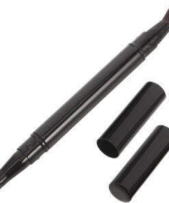 Cabilock Pinceau à Paupières Poils Doux Double Embout en Nylon et Métal pour Estomper le Fard à Paupières, Design Compact Portable pour Voyage et Festivals