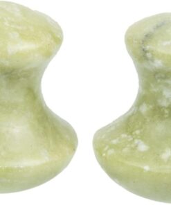 Housoutil Masseurs Faciaux en Jade Relaxation Peau Forme Champignon Lot de 2 pour Massage du Visage, des Yeux Cou | Massage du Visage et Détente Cutanée, Format Compact pour Yeux et Cou, Outil Beauté Maniable