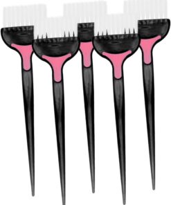 5pièces Brosse à Teindre Les Cheveux Outil De Salon De Coiffure Brosse De Soin Capillaire à Film Inversé Pour Teintures Et Traitements Noir