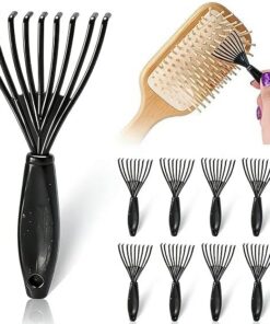 Lot de 10 outils de nettoyage pour peigne, brosse à cheveux avec poignée pour un nettoyage en profondeur, brosse à cheveux et peigne nettoyant, fournitures de beauté réutilisables