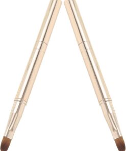 Ciieeo Pinceaux à Lèvres Rétractables avec Capuchon Anti-poussière en Métal Lot de 2 Double Embout Élégant, Ultraportables pour Retouches Maquillage Quotidiennes et Voyages
