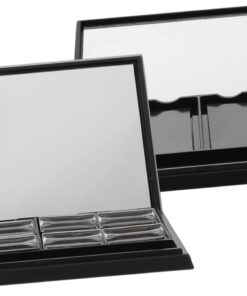 OUNONA Palette De Fards à Paupières Vide Magnétique Double Compartiment Noir Mat Pour Diy Maquillage Femme Usage Voyage