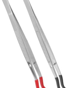 STOBAZA Outil de Collection de Timbres 2pcs en Acier Inoxydable Embouts en Caoutchouc, Pince à Épiler Non Magnétique Polyvalente pour Loisirs Créatifs et Perlage