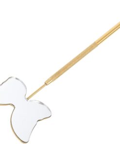 Miroir à Cils de Beauté en Acier Inoxydable, Forme Élégante, Or | Démontable et Portable, Design Antidérapant, Accessoire Délicat pour Greffe de Cils