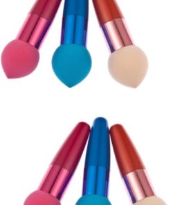 Healeved 6pièces Éponge à Maquillage Forme De Applicateurs De Fond De Teint Et Rouge Bleu Nude Outils De Réutilisables Pour Teint Impeccable