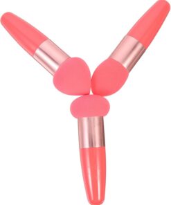VICASKY 3pièces Éponges à Maquillage Cœur Forme Stylos Portables Accessoires Femmes Applicateurs Poudre Anticernes