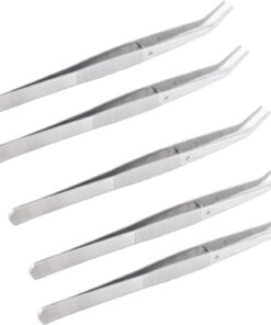 Lot de 5 pinces à épiler incurvées en acier inoxydable avec design ergonomique pour un usage professionnel et domestique, accessoires de machine à coudre à surface lisse