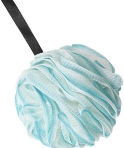 Bath Mesh Sponge - Foaming Body Scrubber for Shower Care | Soft Mesh Layers Nylon Netting with Hanging Rope, Rich Lather Generator, Skin Cleansing Puff Tool for Home Travel Gym Use