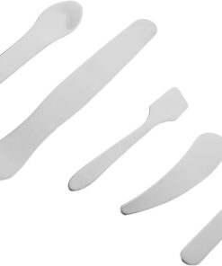 Cuillère à Masque Facial en Acier Inoxydable, Lot de 5 Set de Set de Pièces | Argenté, Usage Quotidien et Facial, Design de Précision, Réutilisable et Facile à Nettoyer