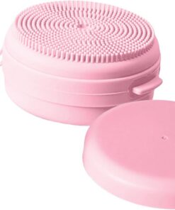 Silicone Body Scrub, Shower Brush, Gentle Face Washing Loofah, Cleansing Buffer with Built-In Soap Dispenser for Sensitive Skin Dry Brushing Bath Travel Spa Shower Use