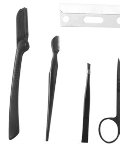 Healeved 3ensembles Kit De Trimming Sourcils Ensemble De Outils De Avec Rasoir Peigne Pince à Sourcils Et Shaper Accessoires De Maquillage Noir