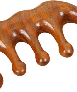Ciieeo Peigne à Cheveux en Bois de Santal Vert, Peigne de Massage Antistatique à Dents Larges pour Cuir Chevelu, Portable et Confortable, Adapté aux Soins Capillaires à Domicile Voyage
